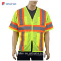 2018 Nouveau ANSI Classe 3 100% Polyester Salut Vis Jaune Travailleur de la Construction Uniforme Bande Réfléchissante de Sécurité avec des Poches